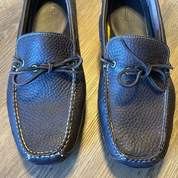 L.L. Bean Leather Moccasin Driver Shoes Men\'s Loafers Slip On Brown 11.5 D